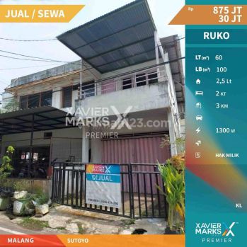 Ruko Sewa Tahunan Murah Dekat Letjen Sutoyo Malang Kota