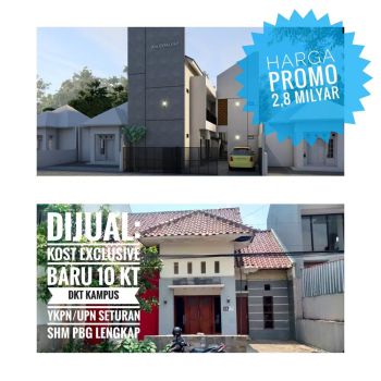 DIJUAL: Kost Exclusive BARU 10 KT dkt YKPN UPN Seturan, Cash/Termin OK