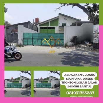 Disewakan gudang siap pakai akses tronton lokasi bantul