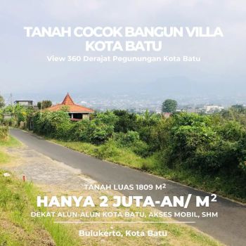 Jual Cepat Tanah Cocok Bangun Villa Kota Batu