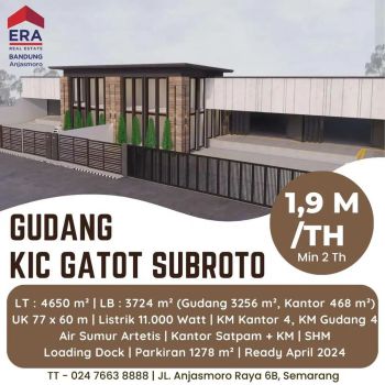Disewakan Gudang New di KIC Gatot Subroto Semarang