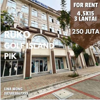 MURAH SEWA RUKO GOLF ISLAND PIK DERETAN BCA GOLF ISLAND