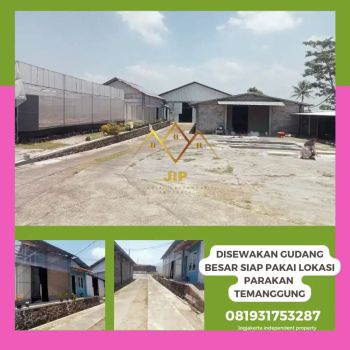 Disewakan gudang siap pakai lokasi parakan temanggung