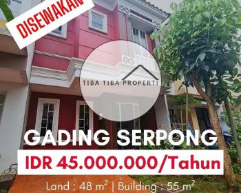 DISEWAKAN RUMAH MALIBU VILLAGE PARAMOUNT LAND GADING SERPONG