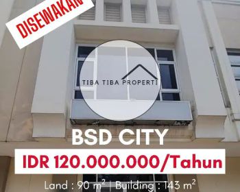 DISEWAKAN RUKO VANYA LAKESIDE BSD CITY