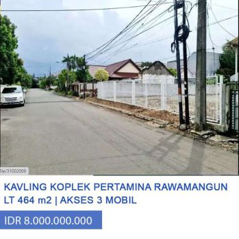 Kavling Tanah Dijual Di Lokasi Bagus Komplek Pertamina Rawamangun
