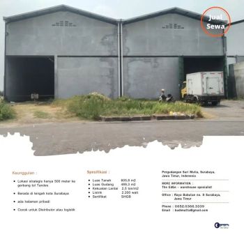 jual gudang Suri mulia tengah kota Surabaya dekat pelabuhan perak