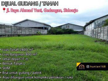 Bekas Pabrik Gudang Ruko Toko Komersial Raya Waru Ahmad Yani Sidoarjo
