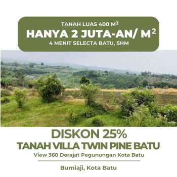 Tanah Kota Batu Cocok Bangun Villa