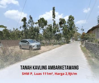 5 Menit Pasar Hewan Ambarketawang, Tanah Sleman 300 Jutaan