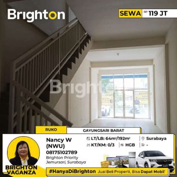 Disewakan Ruko Baru Gress 3 Lantai Dekat Masjid Agung