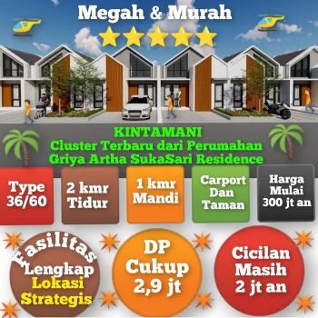 Raih Promo DP Akhir thn,Dp Cukup 2,9 jt boking 2 jt.
