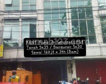 RENT: Ruko 4lt jalan semarang surabaya minim 2th, cocok untuk