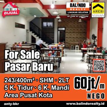 Jual Cepat Bangunan Komersil Pasar Baru