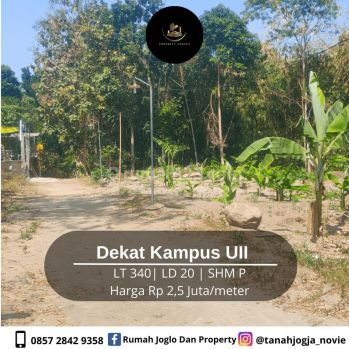 Dekat Ke Kampus Uii Pekarangan Strategis Murah 2 Jutaan Aja