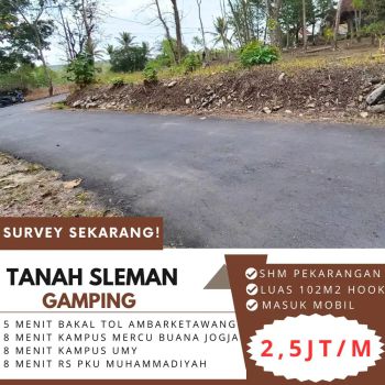 Tanah Sleman Gamping 7 Mnt Kampus Mercu Buana SHM Pekarangan