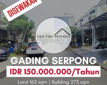 DISEWAKAN RUMAH CLUSTER SAN LORENZO GADING SERPONG
