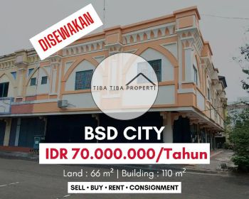 DISEWAKAN RUKO GOLDEN ROAD BSD CITY