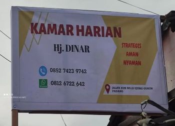 Kamar harian Hj. Dinar strategis, aman pusat kota depan RS. Ropana S
