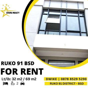 Ruko 91 District BSD City, 2 lantai, terbaru, rapih, Strategis sekali