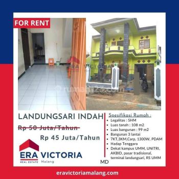 Disewakan rumah 3 lantai, lokasi landungsari, cocok buat kos kosan dan hunian