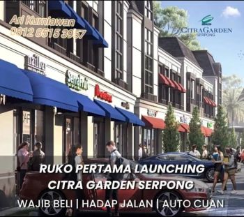 Ruko La Vallee perdana di boulevard utama citra garden serpong 1,7man