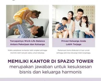 Dijual kantor Spazio Tower Surabaya Barat Graha Famili Pakuwon mall