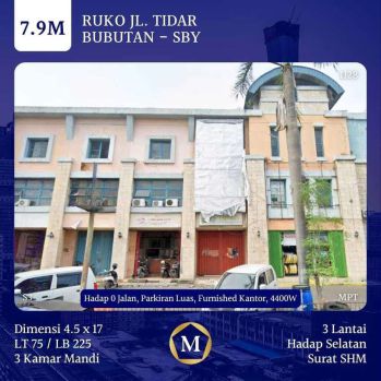 Ruko Tidar Furnished Parkiran Luas Bubutan dkt Gunawangsa SHM Arjuno