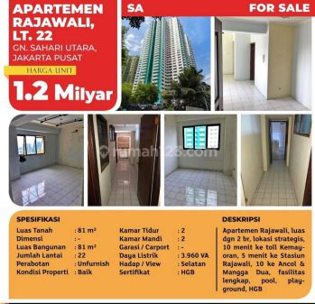 Apartemen Rajawali Selatan 2 Kamar Tidur, Bagus