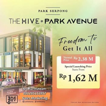 Ruko 3lt the hive pak serpong 5x13 ideal cocok makanan & lifestyle 1,6