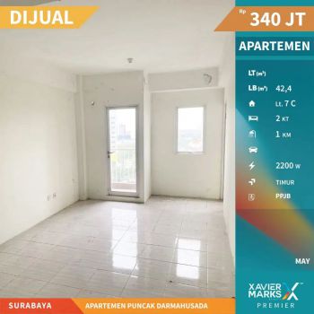 Dijual Apartemen Puncak Darmahusada Surabaya 2BR City View