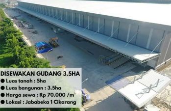Disewakan Gudang 3.5ha di Jababeka cikarang dkat MM2100 deltamas lippo