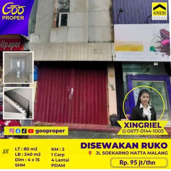 Disewakan ruko Grand Soekarno Hatta Malang
