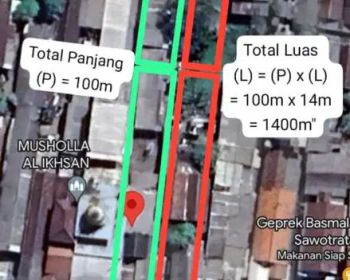 Tanah kavling dijual murah di Sawotratap