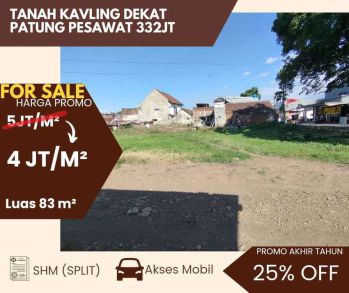 Tanah Kavling Dekat Patung Pesawat 332 Juta