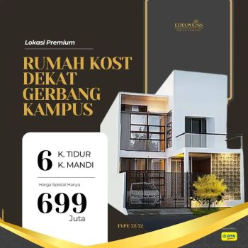 Rumah kos edelweis kampus uin 3 kedokteran dau