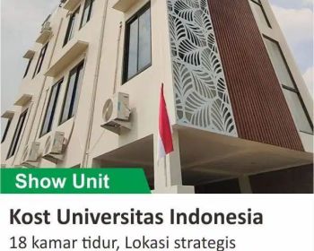 JUAL RUMAH KOST 3 LANTAI BANGUNAN BARU DEKAT KAMPUS UI DEPOK.