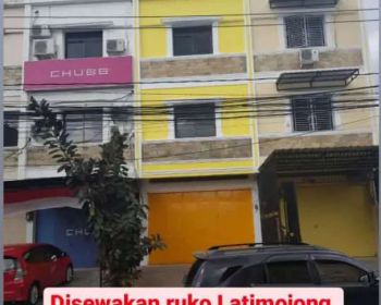 Disewakan ruko 3 lantai jalan Latimojong makassar dekat Bawakaraeng