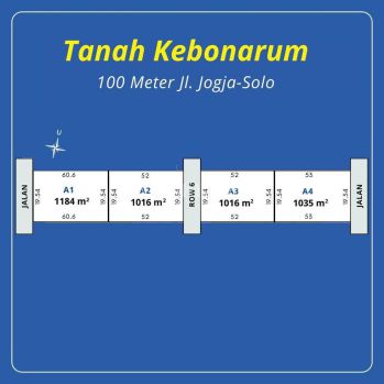 Kawasan Pintu Tol Klaten, Tanah Dijual, 1 Jt An M