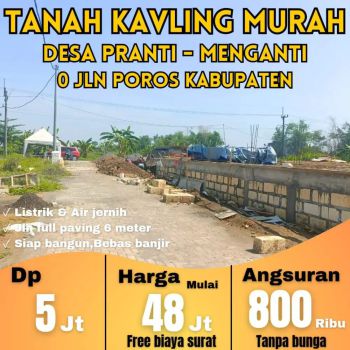 Tanah kavling pranti indah village.0 jalan poros