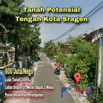 Dijual Cepat Tanah Bonus Rumah Di Sragen Kota Dekat Alun Alun