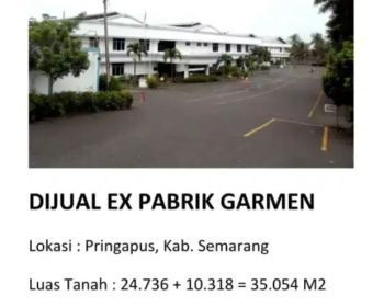 Jual.lahan ex Pabrik Pringapus Kab Semarang