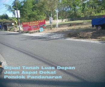Dijual Tanah Luas Depan Jalan Aspal Dekat Pondok Pandanaran