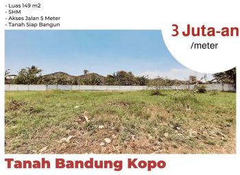 Tanah Bandung Kopo Area TKI SHM Siap Bangun