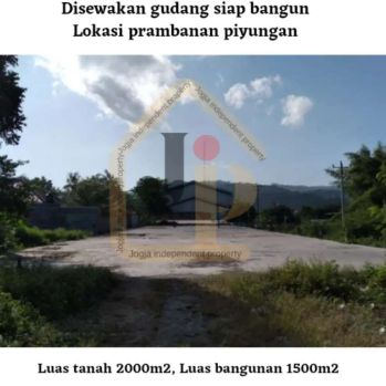 Disewakan gudang siap bangun lokasi prambanan piyungan