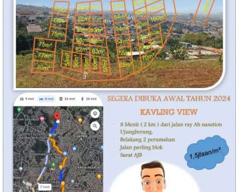 Segera d buka Tanah kavling view 2 km dri jln raya ah nasution Bandung