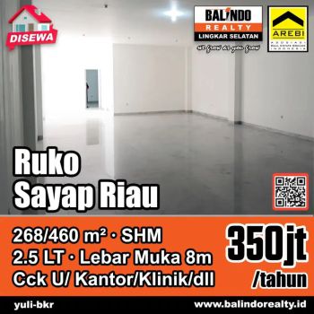 Disewakan Ruko Cocok Untuk Usaha Di Sayap Riau