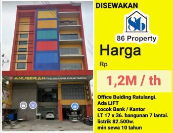Disewakan Gedung kantor pusat kota jalan Ratulangi makassar
