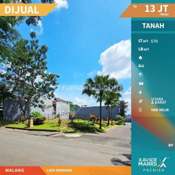 Tanah Hook Kavling Pusat Kota di Ijen Nirwana Malang