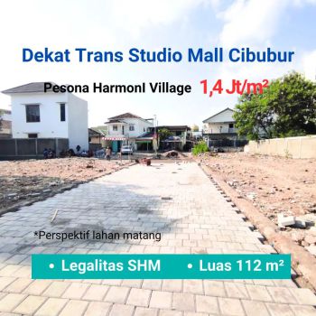 Tanah Cibubur 112m2 Promo Mulai 1,4 Jt-an Per Meter. Free SHM